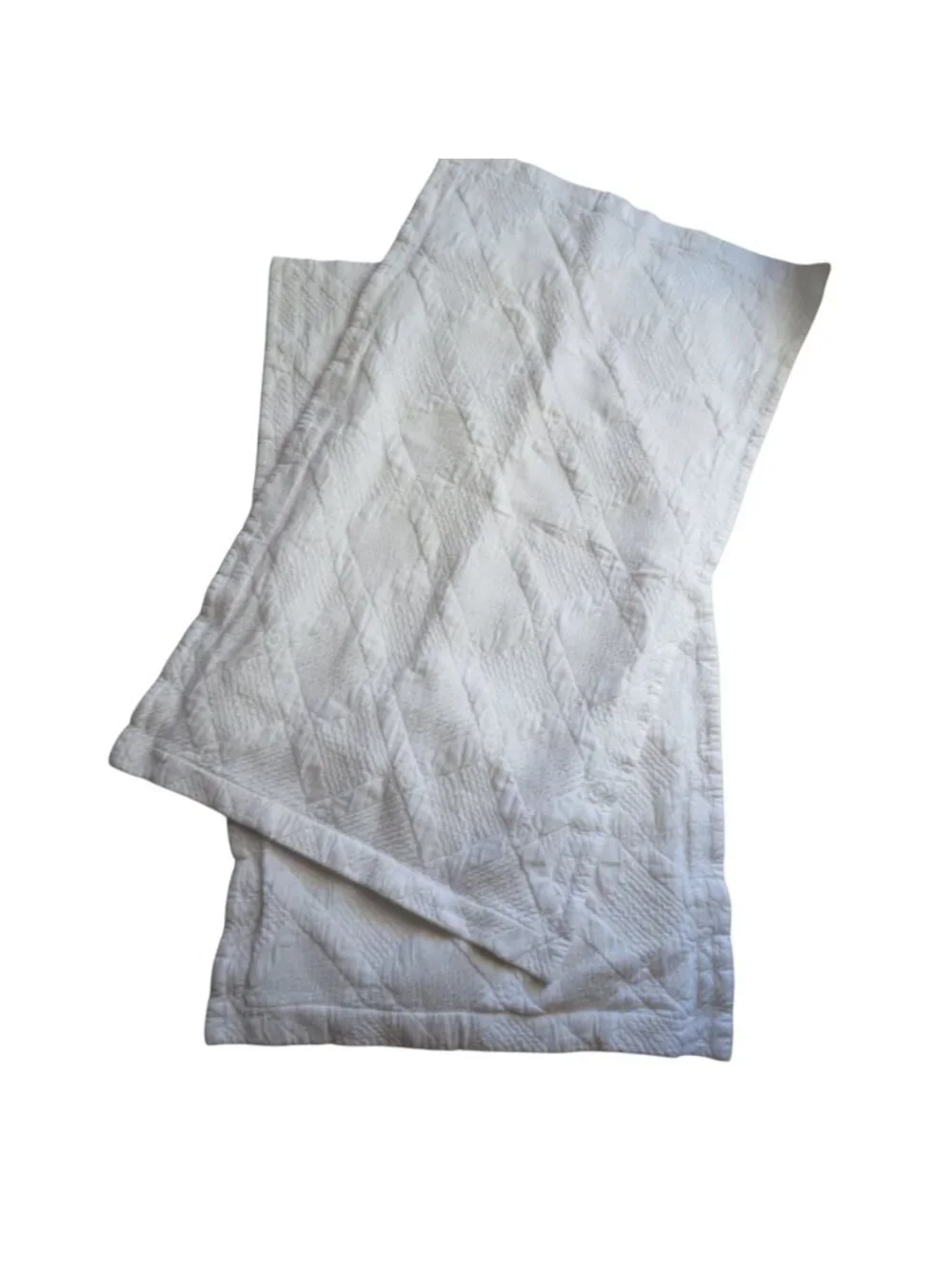 Pottery Barn White Quilted Cotton King Size Pillow Sham Pair 20